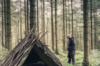 Wie baue ich ein wetterfestes Notlager im Wald?